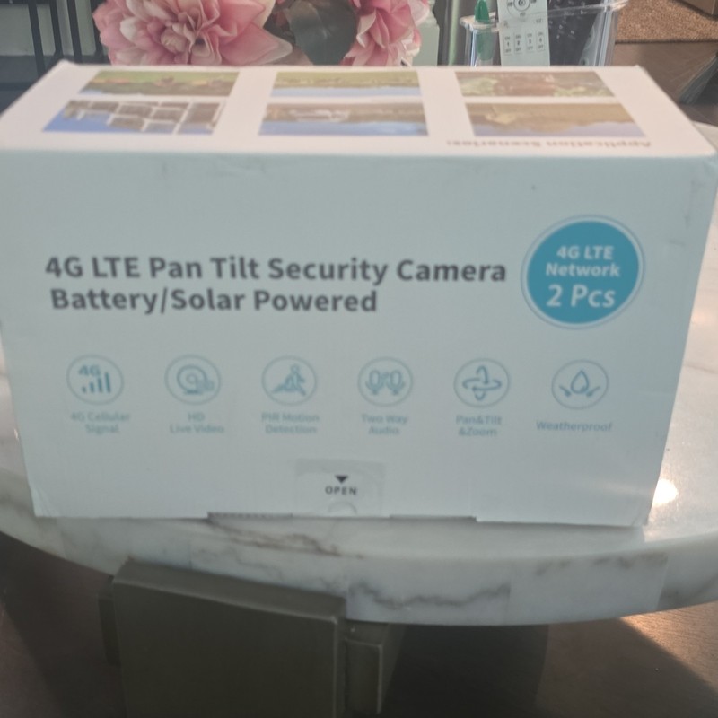 4G LTE PTZ Pan/Tilt/Zoom Surveillance Cameras Battery/Solar Weatherproof 2pk
