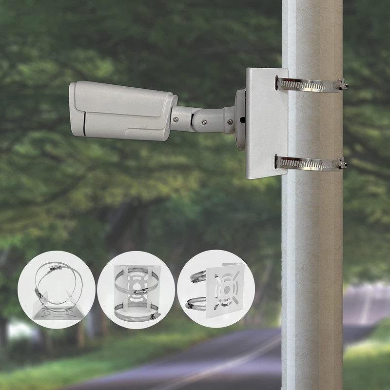 Universal Vertical Pole Mount Solid Metal Bracket Loops Security CCTV Cameras gallery