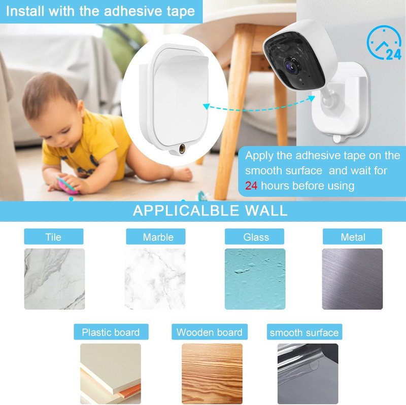 2 Pack Baby Monitor Mount for Tapo Indoor Security Camera C100/C101/C110/C111 Fl gallery
