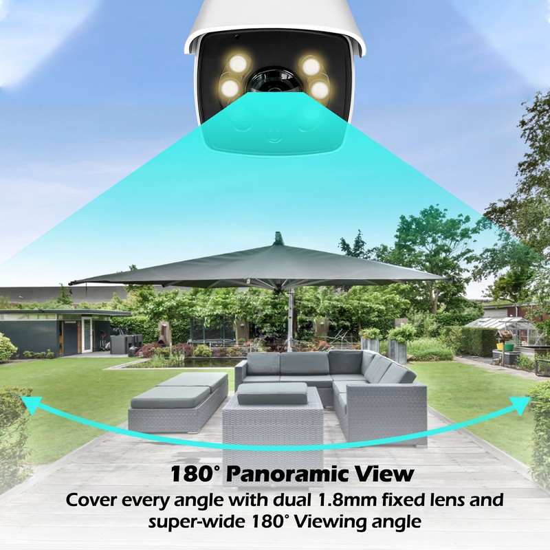 4K PoE Fisheye Camera 8MP Bullet Camera 1.8mm 160° Wide Angle for NVR/RTSP gallery