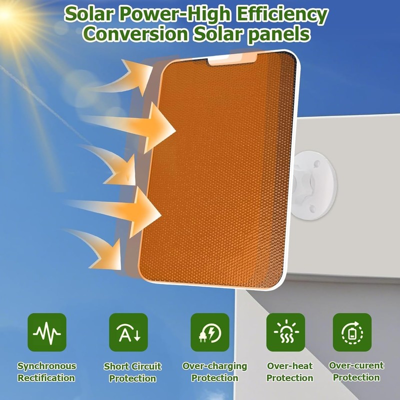 Solar Panel Compatible with SimpliSafe Outdoor Security Camera, Waterproof 4W 5V gallery