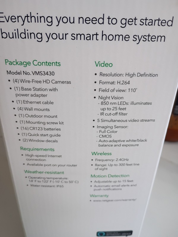 Arlo NETGEAR Wireless Security Cameras Lot Of 2 Model VMS3430 gallery