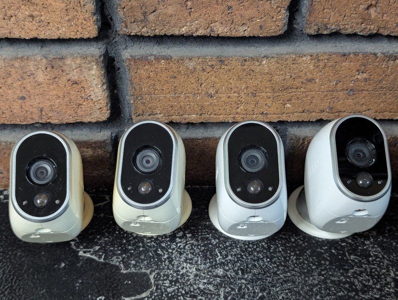 LOT OF 4 Netgear Arlo VMC3030 Wireless In/Outdoor Security Cameras W/ Mounts gallery