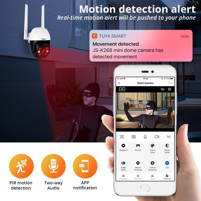 5MP WiFi Security Cam Wireless Waterproof Surveillance Two Way Audio Camera gallery