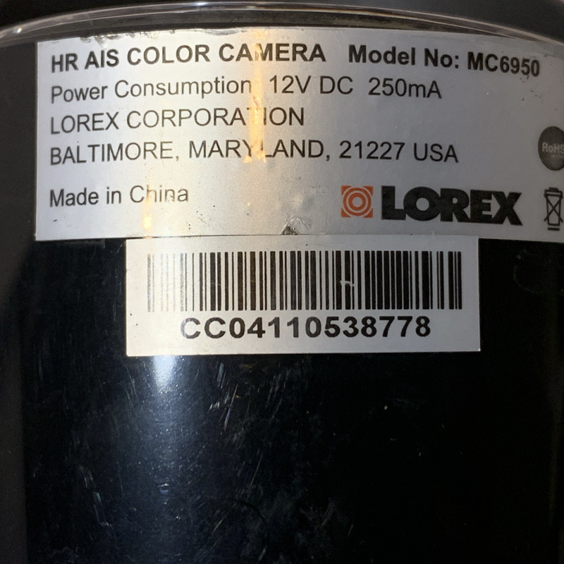 LOREX Security Bullet Camera Model MC6950 gallery