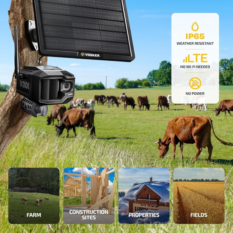 Vosker V300 Ultimate Farmers Pack Outdoor Security Camera 4G gallery