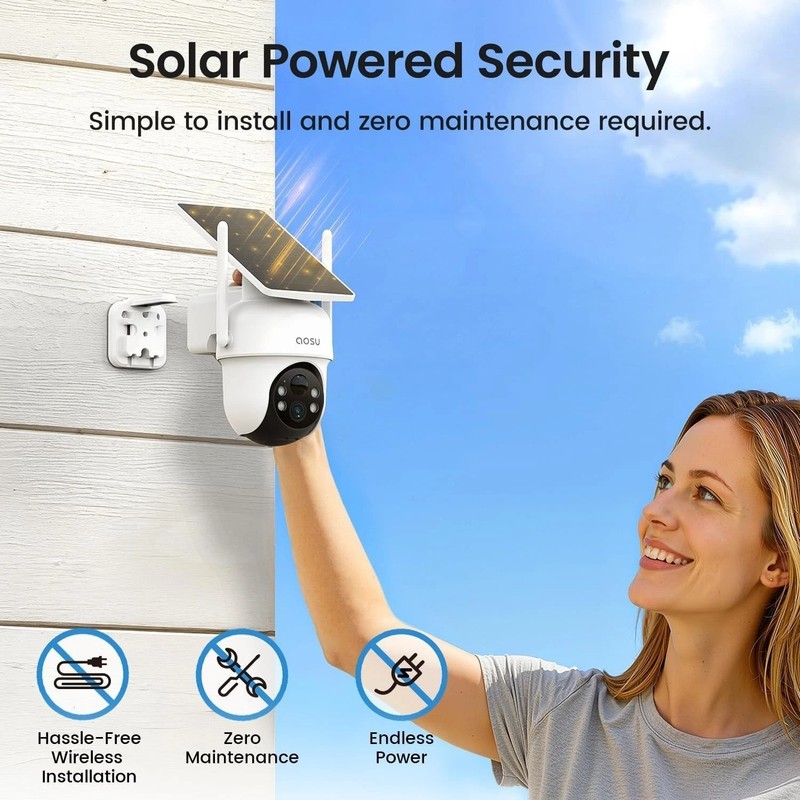 Security Cameras Outdoor Wireless, 4 Cam-Kit, No Subscription Required, Solar... gallery
