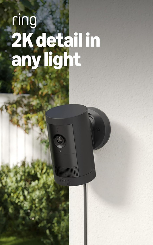 Outdoor Cam Plus, Plug-In (Newest Model), Home or Business Security, Wide-Angle