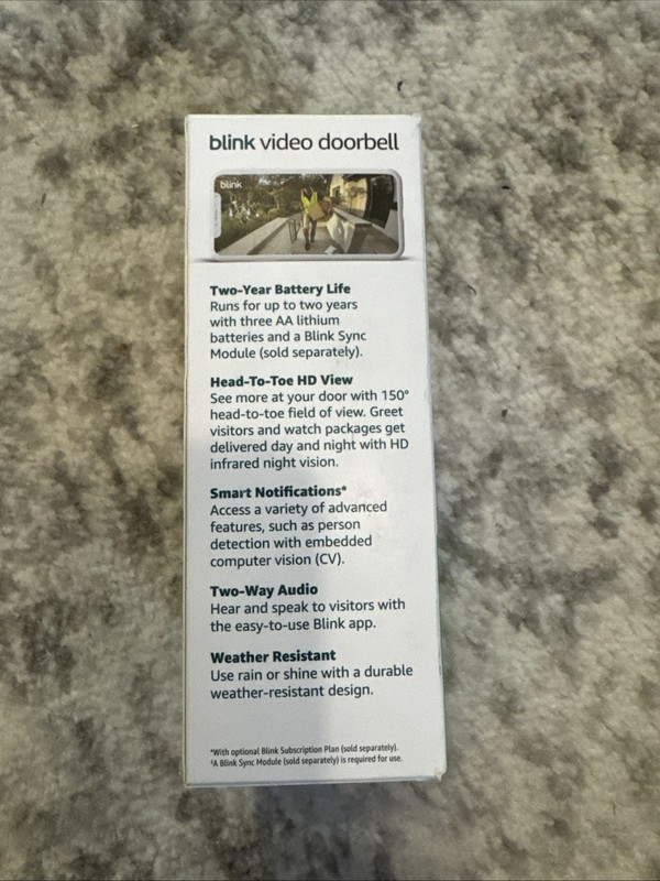 BRAND NEW - Blink Video Doorbell (2nd Gen) BLACK (sync module not included) gallery