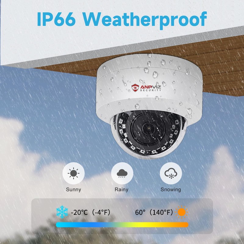 5MP PoE IP Dome with Audio/Mic, 98ft IR Night Vision gallery