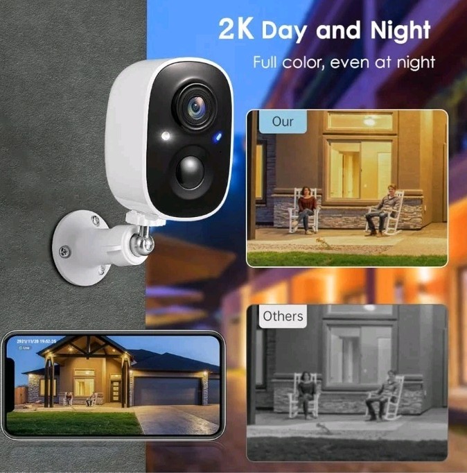 2 GMK Security Cameras Wireless Outdoor 2K Color Night Vision AI Motion Detect gallery