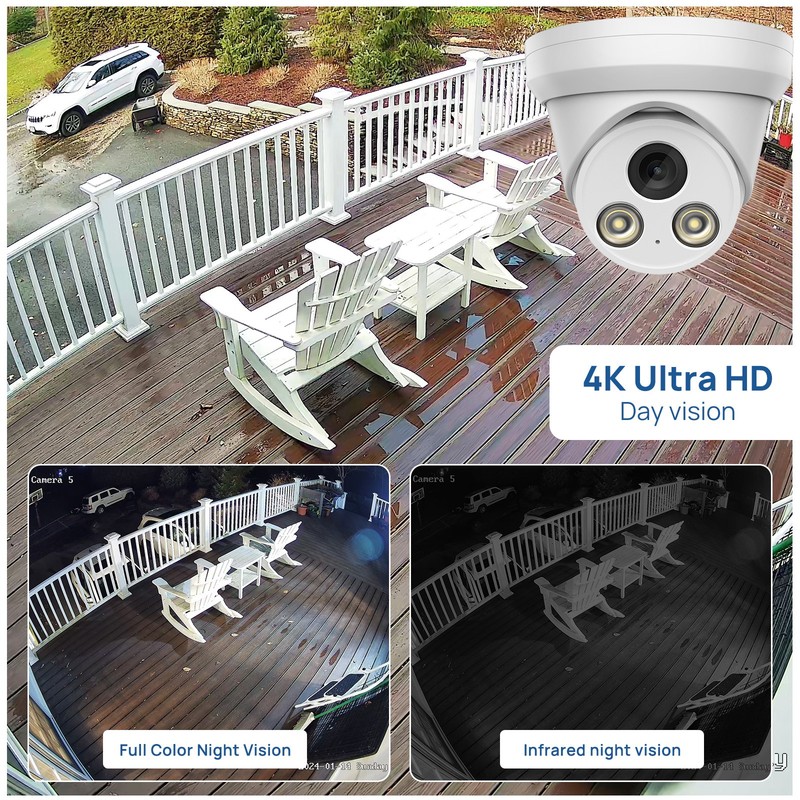 VIKYLIN 8MP 4K IP Camera Full Color F1.0 PoE IP67 Human Vehicle Detection Mic gallery
