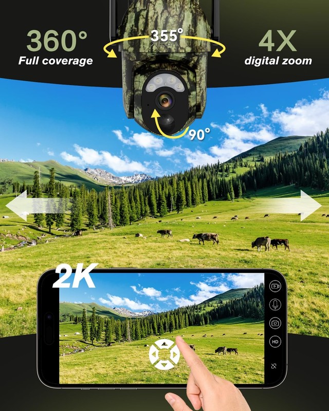 Xega 4G LTE Cellular Trail Camera Built-in SIM Card, 2K No Wi-Fi Hunting Came... gallery