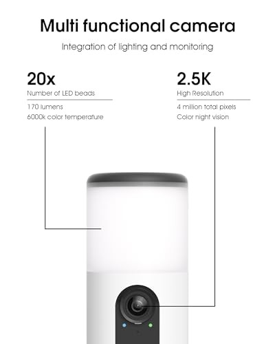 Floodlight Camera with Solar Panel, 4MP Battery Powered Security Cameras 2 Pack gallery