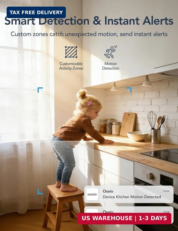 GNCC 2K WiFi Cameras for Home Security, Security Camera Indoor, Baby/Pet Camera gallery