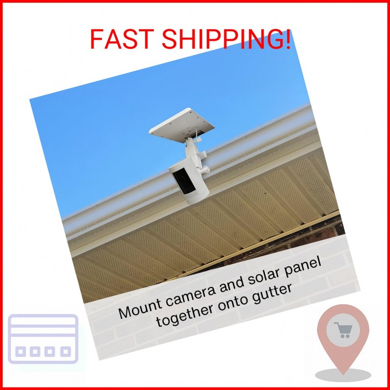 Holicfun 2-in-1 Gutter Mount for Ring, Arlo, and Cameras & Solar Panels with 1/4 gallery