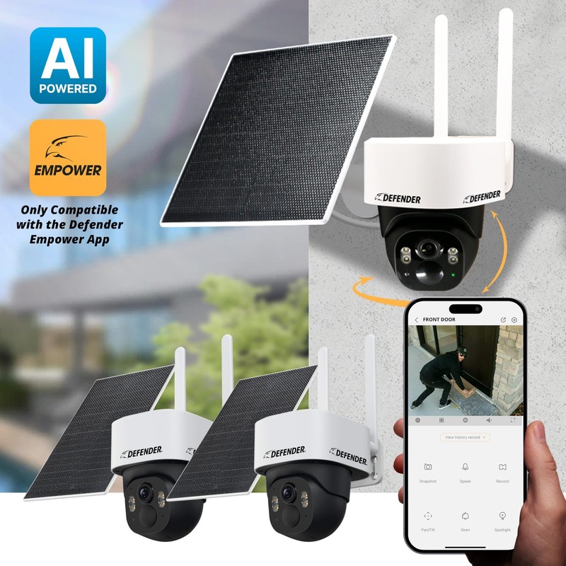 4G LTE 2K+ AI Frontier PTZ Wireless Outdoor Security Camera, 2 Pack, 5W Solar... gallery