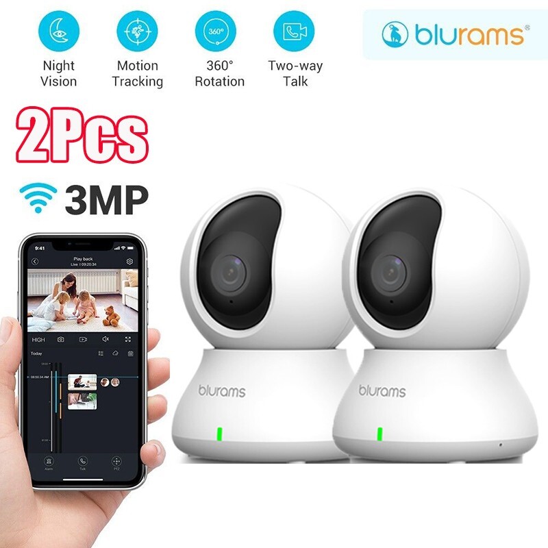 2/4X Blurams 2K Indoor Security Camera Pet Baby Child Monitor Night Vision FHD
