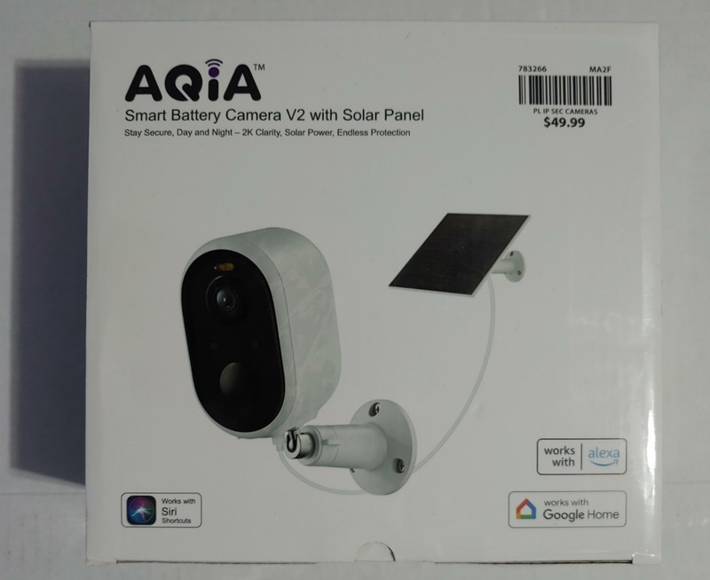 AQiA 2k (SC155-WQ3) Smart Battery Camera V2 with Solar Panel – New in Box