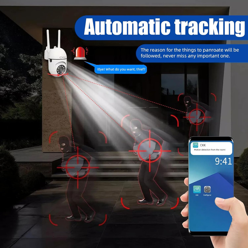 1080P Security Camera Outdoor Corded Power, 3 Pcs 2MP PTZ Wifi Home Camera (2.4G gallery