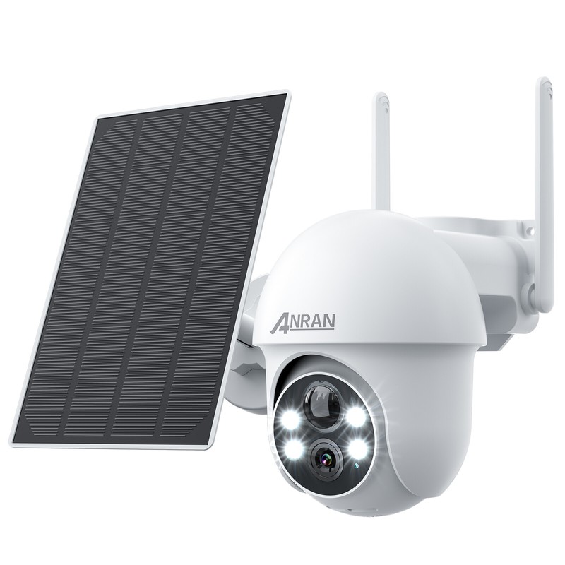Solar Security Camera Outdoor Wireless 2K HD PTZ 360° View Solar Battery Powered