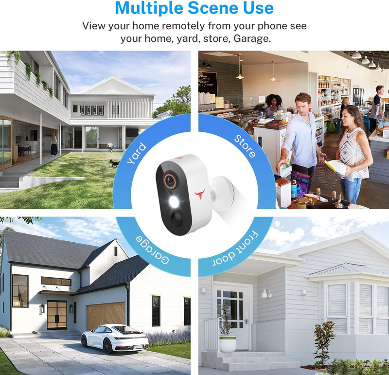 Wireless Outdoor Security Camera with Spotlights, Battery Powered, AI Human Dete gallery