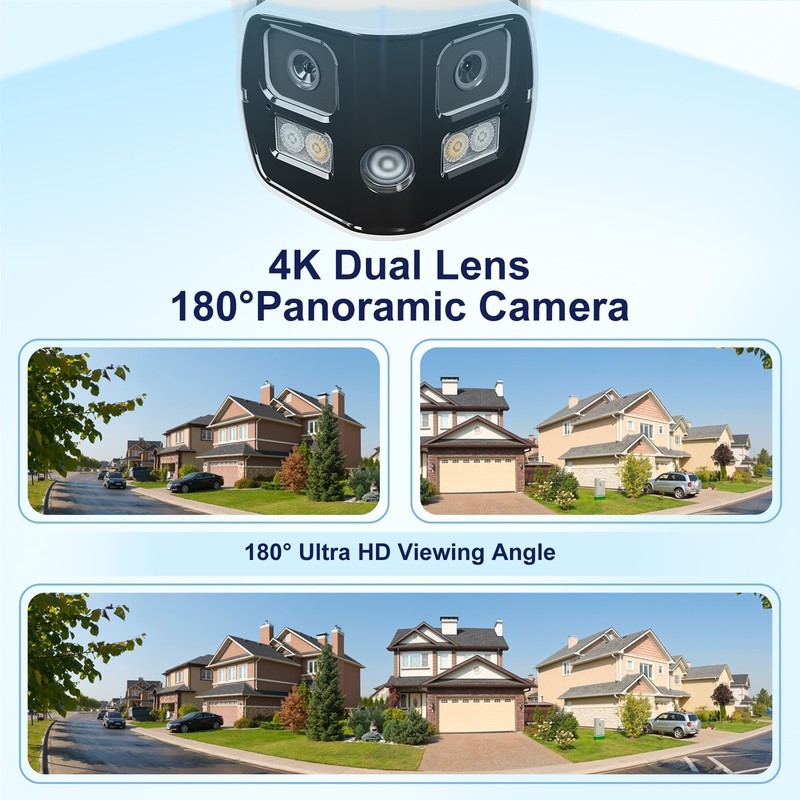 Anpviz 4K Dual Lens PoE IP Camera 180° Panoramic Outdoor Smart Dual Light Metal gallery