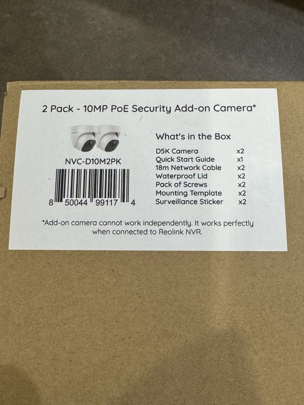 Reolink 2-pack D5K 10MB PoE SecurityAdd-on Camera gallery
