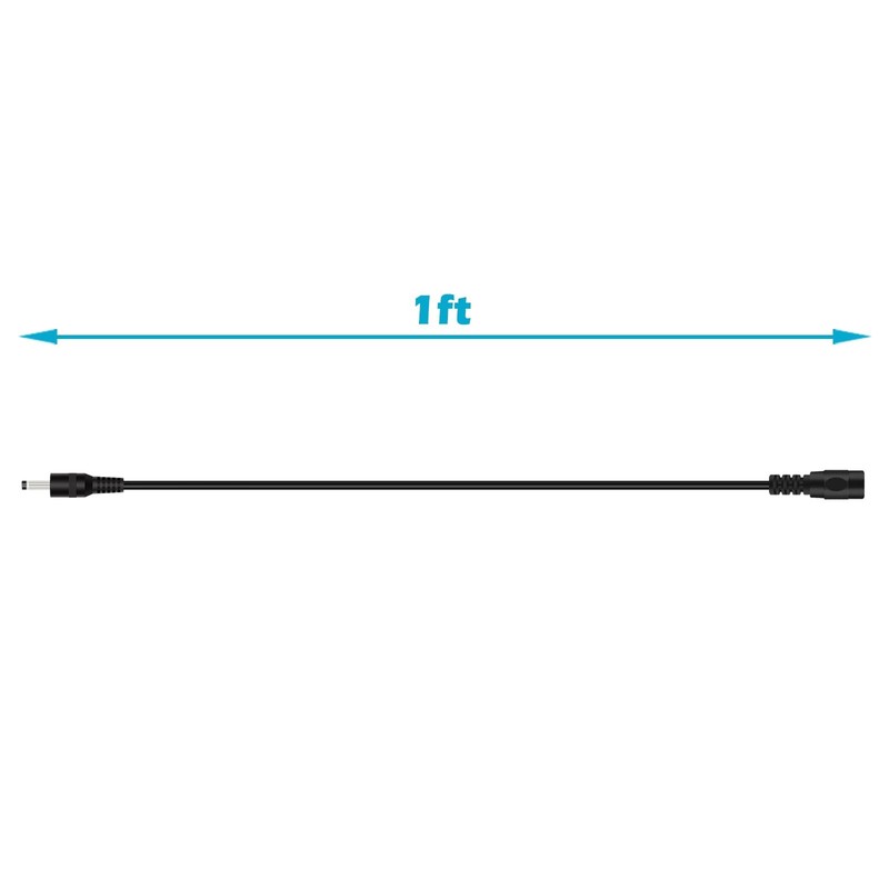 Fancasee 2-Pack 1FT 3.5mm x 1.35mm x 1.35mm, 1 feet (12 inches), Black gallery