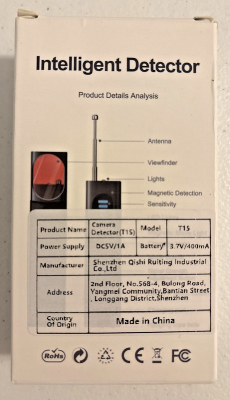 T15 INTELLIGIENT DETECTOR BUG AND HIDDEN CAMERA DETECTOR NEW gallery