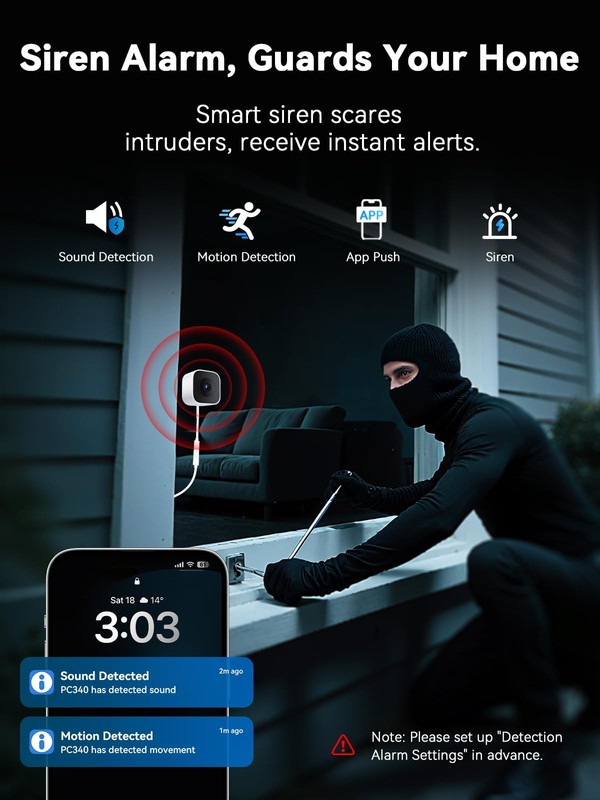 Outinput Window Camera 2K 3MP WiFi Security Camera for Home Security AI Color gallery