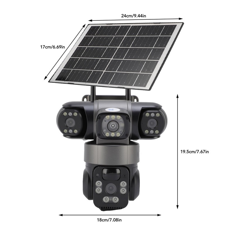 4G Triple Lens Solar Security Camera Motion Detection Voice Alerts 2 Way Talk gallery