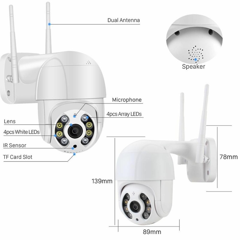 1080P PTZ Wireless IP Camera Waterproof 4X Digital Zoom Speed Dome Super Mini Wi gallery