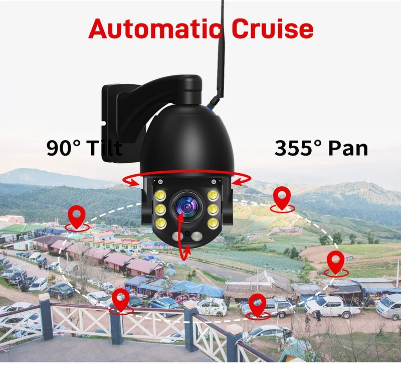 4K 8MP Security Camera Outdoor PTZ CCTV Surveillance Waterproof Motion Detection gallery