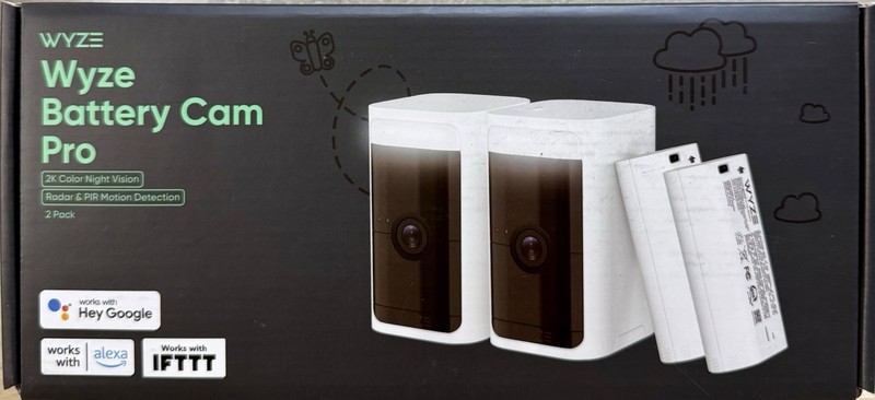 Wyze Battery Cam Pro 2-Pack – 2K HDR Wireless Cameras w/ Mounts