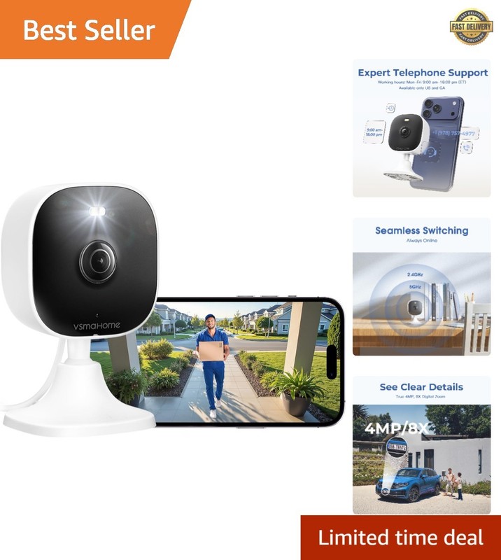 4MP Cameras for Home Security with Audio and Video, Indoor Security Camera fo…
