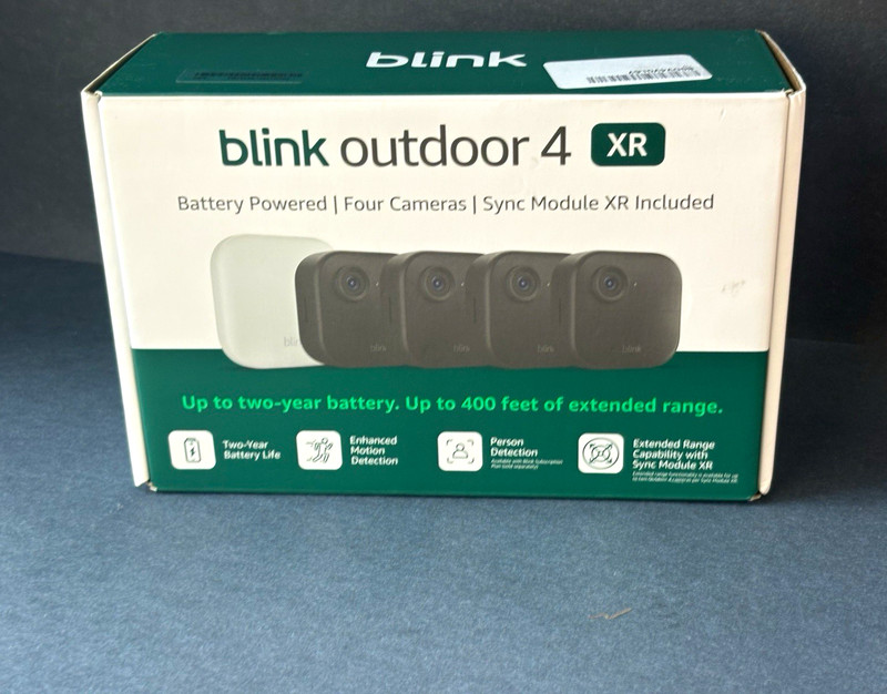 Blink Outdoor 4 XR Four Battery Powered Cameras w/Sync Module XR NEW