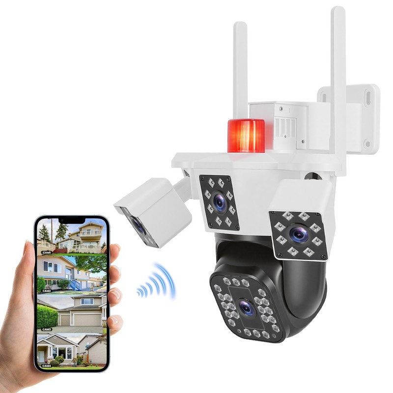 WiFi 1080P 4-Lens Pan & Tilt HD Camera Full Color Day & Night Monitoring gallery