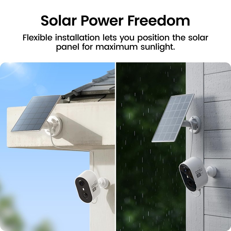Solar Security Cameras Wireless Outdoor Home System, True 2K HD, Cross-Camera... gallery