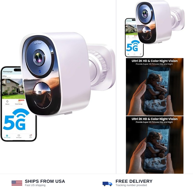 2026 Upgraded 2K Security Cameras Wireless Outdoor, Free Cloud Storage, 1-6 M…