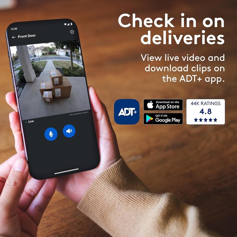 ADT Blu Doorbell Camera Kit 2K HD Wireless Home Security gallery