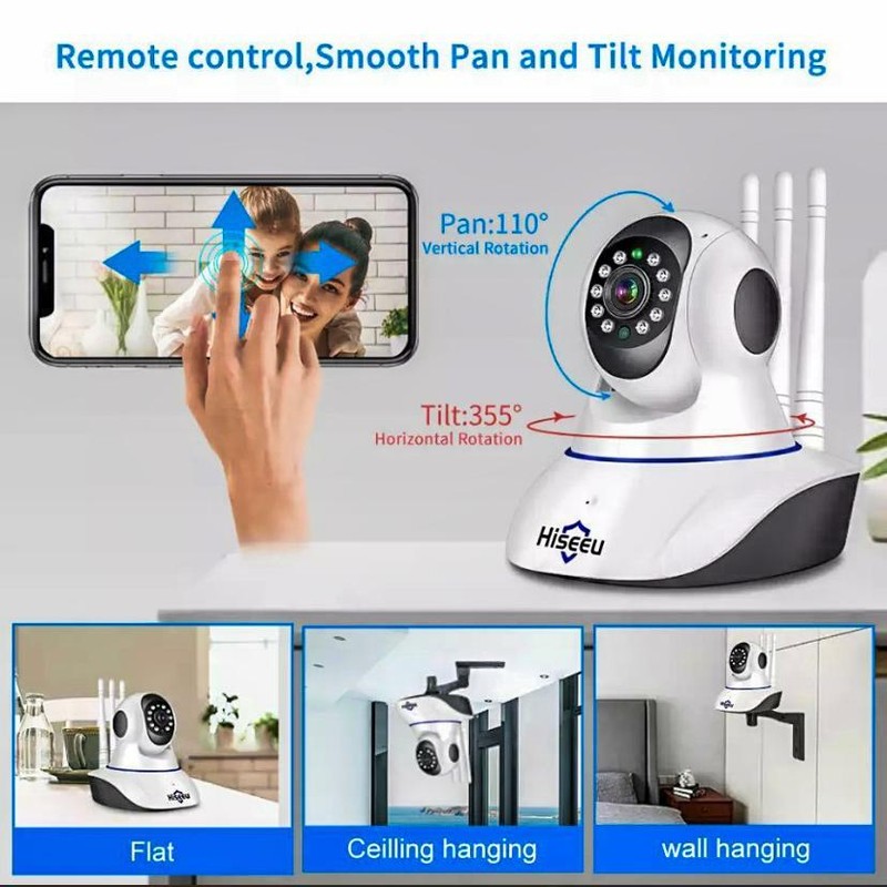 Hiseeu 5mp 1080p add 32G card Ip Camera Wifi Wireless Smart Home Security Cam
