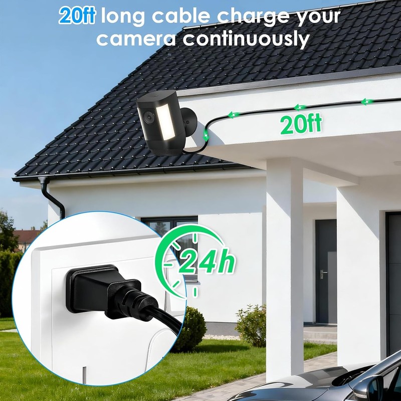 Weatherproof Power Cord for Ring Outdoor Cam Plus/Ring Spotlight Cam Plus/Pro (B gallery