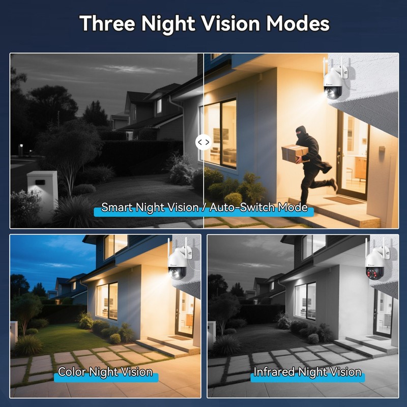 Indoor Outdoor Security Camera System 5MP 10CH NVR WiFi Color Night Vision 1TB gallery