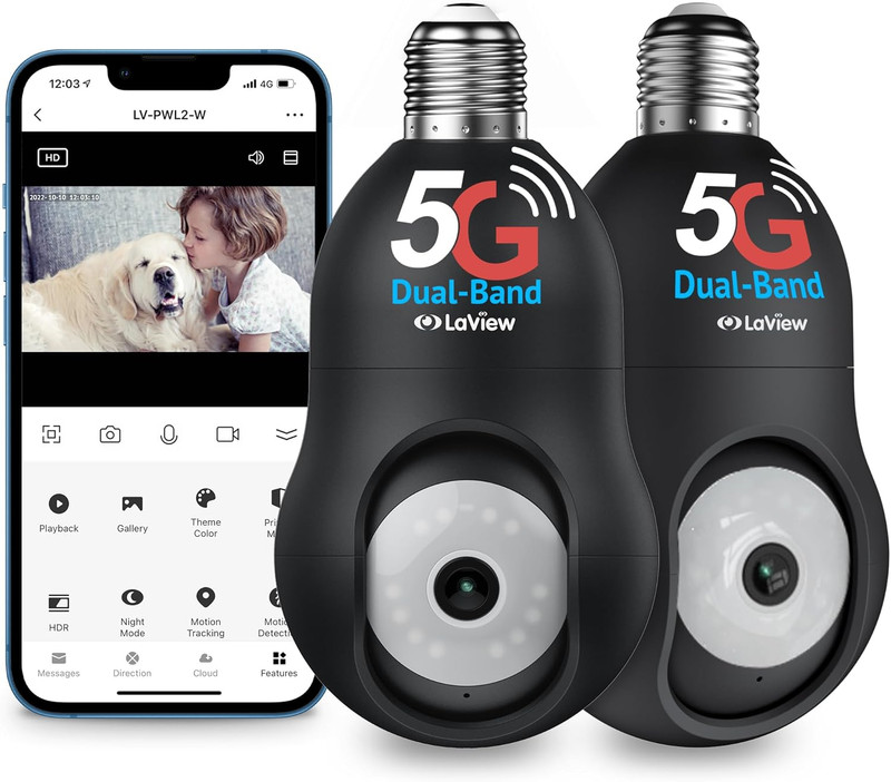 Laview 4MP Security Camera 5G& 2.4Ghz, 360°2K Security Cameras Wireless Outdoor gallery