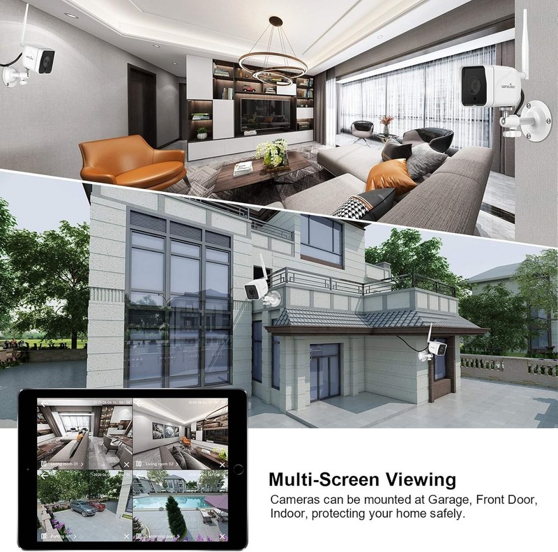 Outdoor Camera,1080P WiFi IP66 Waterproof Motion Detection Night Vision White gallery