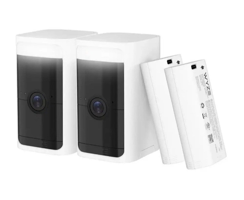 Battery Pro Wireless Outdoor Home Security Camera Flood Light Waterproof 2 Pack
