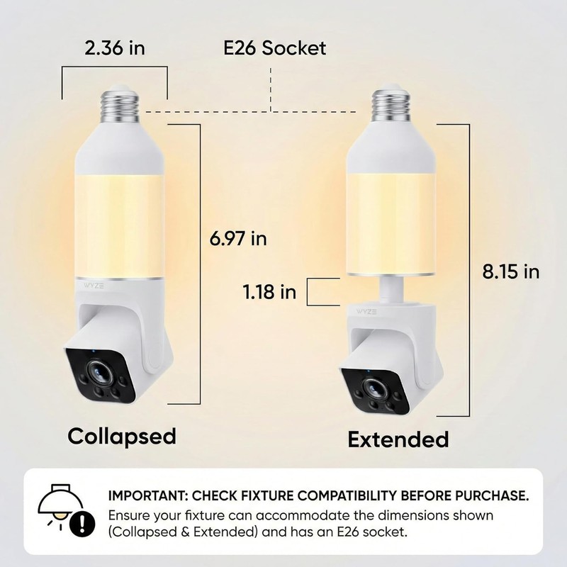 Dimmable LED Bulb Cam Security Camera - 160° View, Motion Alerts & Night Vision gallery