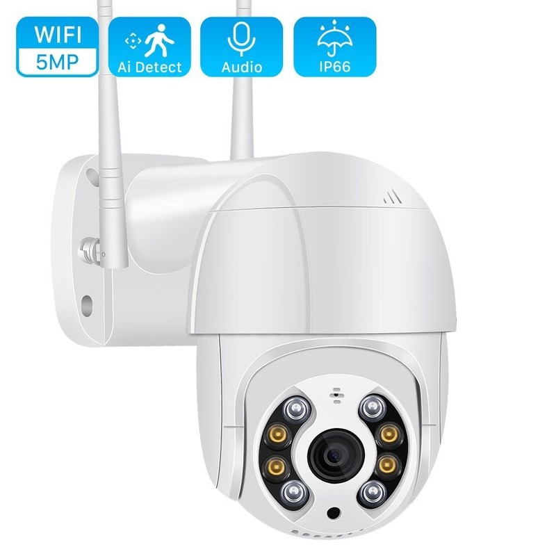 Cloud 5MP Mini PTZ Wifi Camera H.265 Auto Tracking Wireless IP Home Camera ICSEE