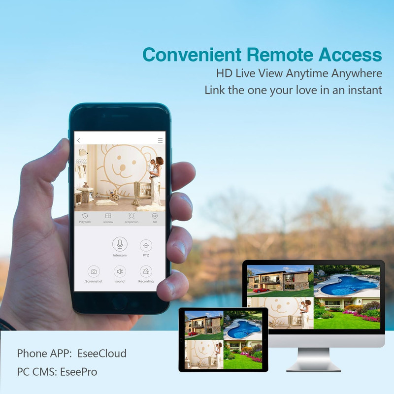 10CH Expandable Wireless Security Camera System with 10.1" Monitor 4Pcs 5MP Indo gallery